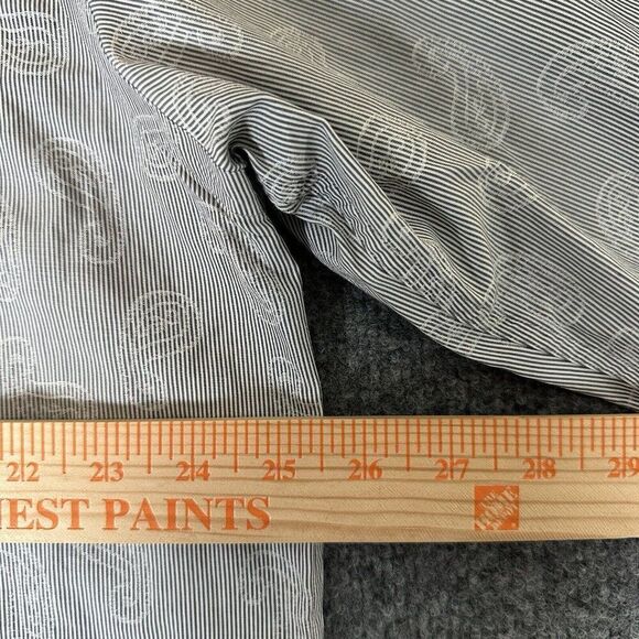 Thomas Dean Shirt Mens XL Grey Flip Cuff Paisley Long Sleeve Button Up Adult - Picture 4 of 5